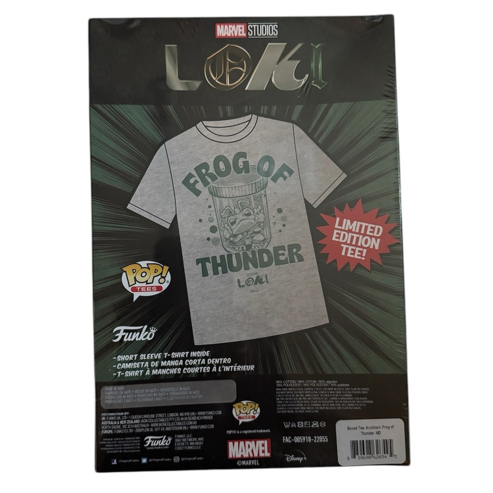 New Limited Edition Funko Pop Loki Frogs Of Thunder Tee Shirt Medium Unisex